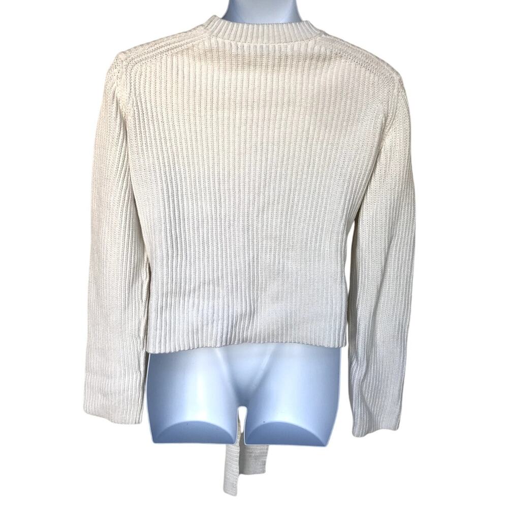 Proenza Schouler NWT White Chunky Cotton Cashmere Ballet Wrap Sweater size XL - Picture 10 of 14